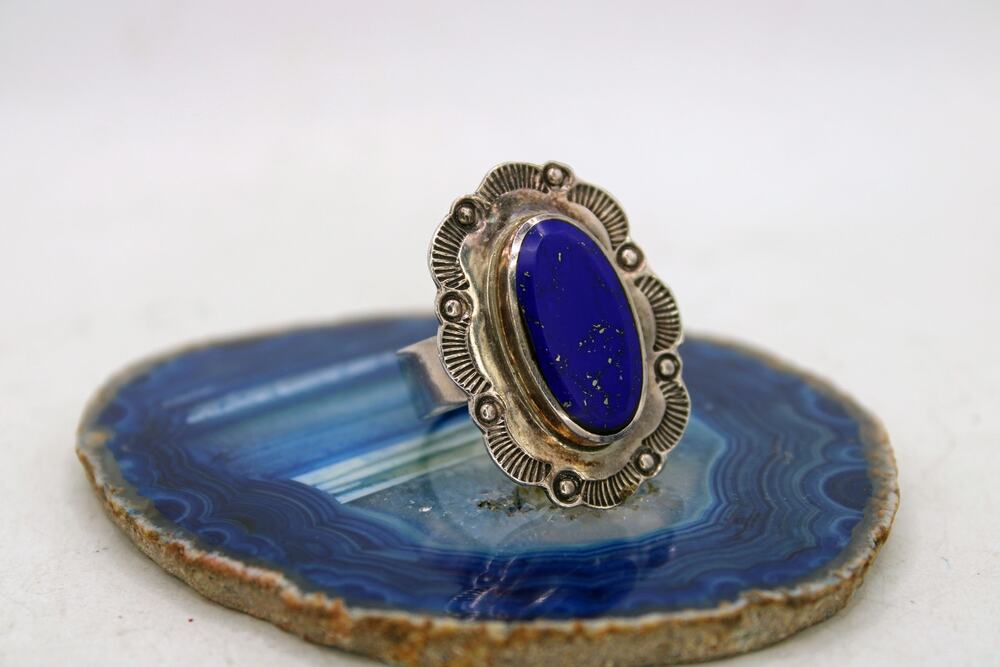 Taxco TM-142 Saul Sterling Silver Lapis Southwest Style Ring